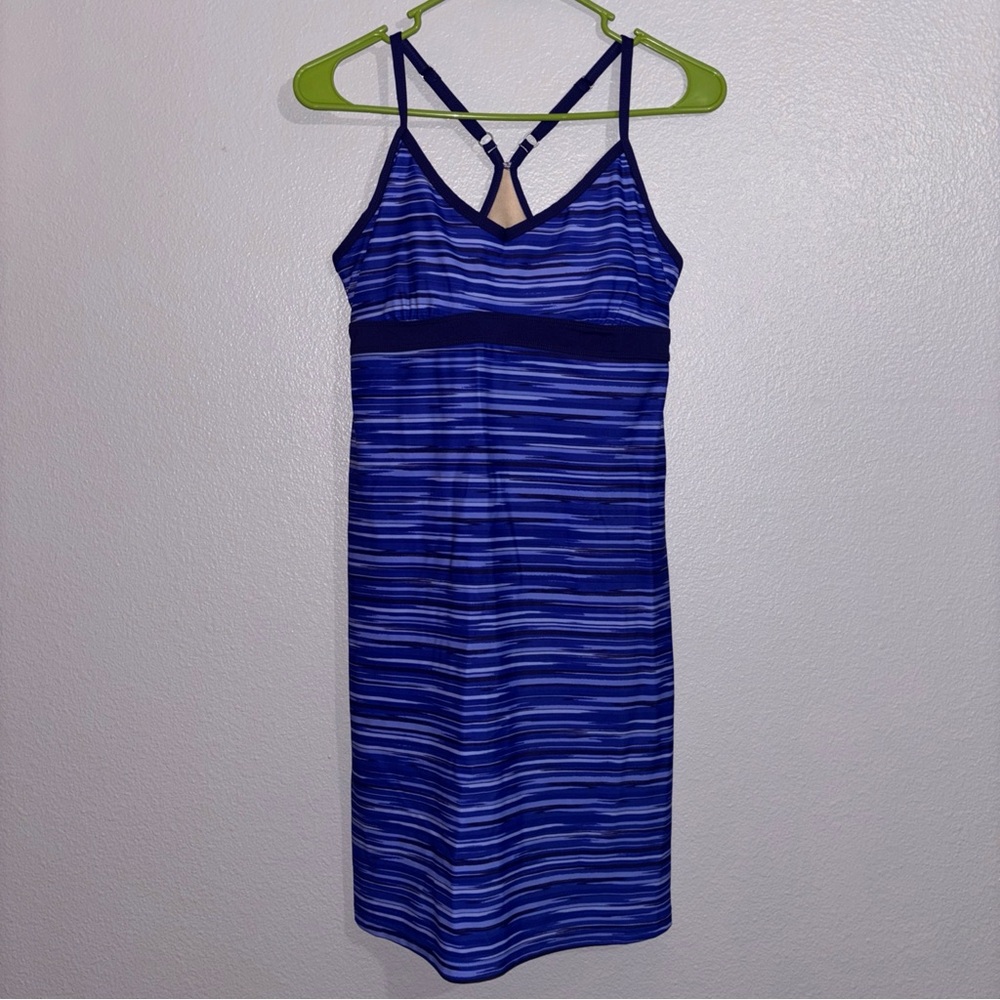 Athleta Womens Shorebreak Swim Dress Size Small Blue Striped